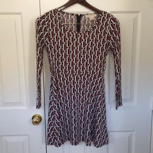 Printed long sleeved dress